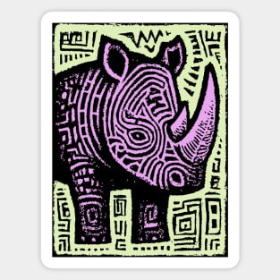 Vaporwave Rhino | Psychedelic Pastel Graphic Magnet